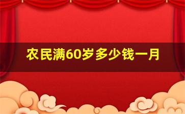 农民满60岁多少钱一月