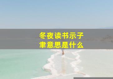 冬夜读书示子聿意思是什么