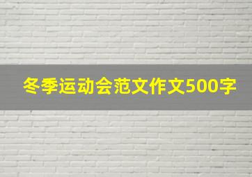 冬季运动会范文作文500字