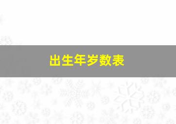 出生年岁数表