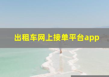 出租车网上接单平台app