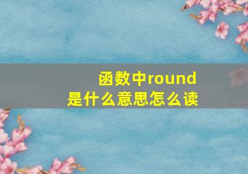 函数中round是什么意思怎么读