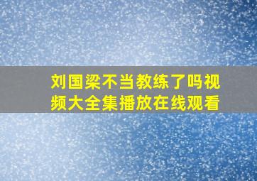 刘国梁不当教练了吗视频大全集播放在线观看