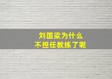 刘国梁为什么不担任教练了呢