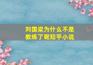 刘国梁为什么不是教练了呢知乎小说