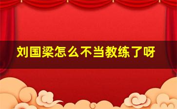 刘国梁怎么不当教练了呀