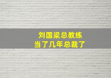 刘国梁总教练当了几年总裁了