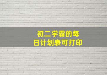 初二学霸的每日计划表可打印