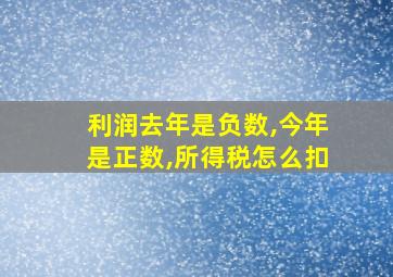 利润去年是负数,今年是正数,所得税怎么扣