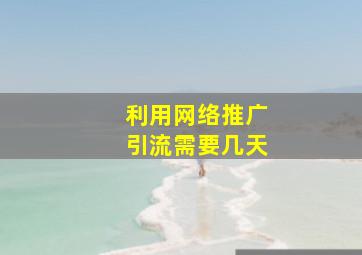 利用网络推广引流需要几天