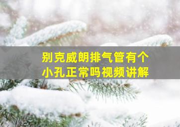 别克威朗排气管有个小孔正常吗视频讲解