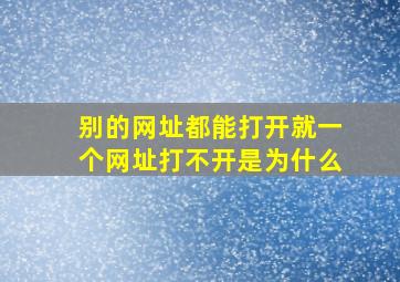 别的网址都能打开就一个网址打不开是为什么