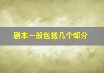 剧本一般包括几个部分