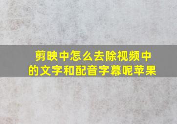 剪映中怎么去除视频中的文字和配音字幕呢苹果