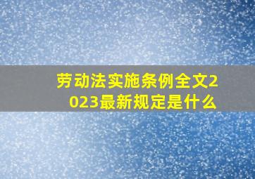 劳动法实施条例全文2023最新规定是什么