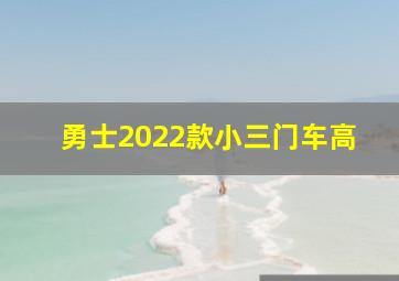 勇士2022款小三门车高