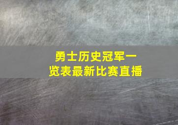 勇士历史冠军一览表最新比赛直播