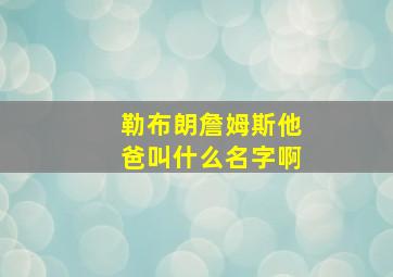 勒布朗詹姆斯他爸叫什么名字啊