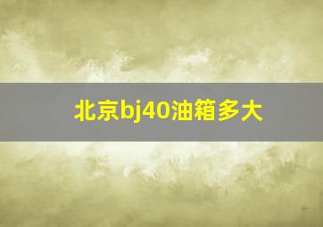 北京bj40油箱多大