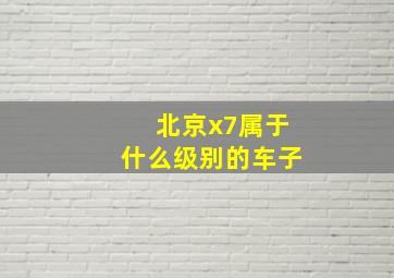 北京x7属于什么级别的车子