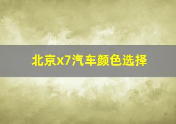 北京x7汽车颜色选择