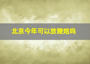 北京今年可以放鞭炮吗