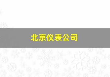 北京仪表公司