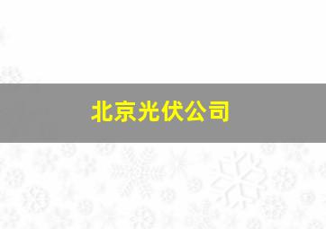 北京光伏公司