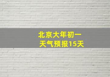 北京大年初一天气预报15天