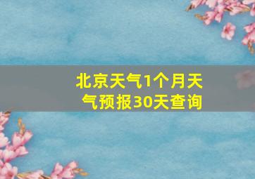 北京天气1个月天气预报30天查询