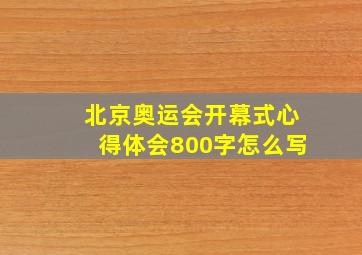 北京奥运会开幕式心得体会800字怎么写