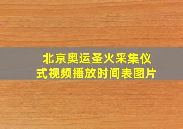 北京奥运圣火采集仪式视频播放时间表图片