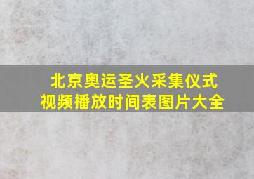 北京奥运圣火采集仪式视频播放时间表图片大全