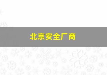 北京安全厂商