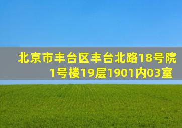 北京市丰台区丰台北路18号院1号楼19层1901内03室