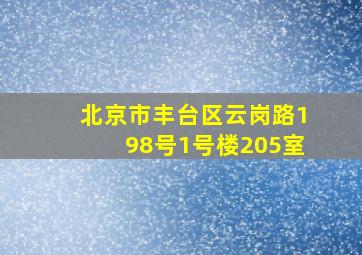 北京市丰台区云岗路198号1号楼205室