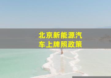 北京新能源汽车上牌照政策