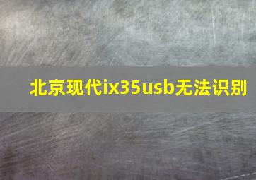 北京现代ix35usb无法识别