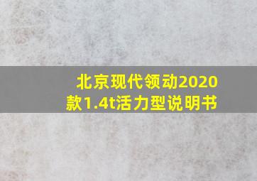 北京现代领动2020款1.4t活力型说明书