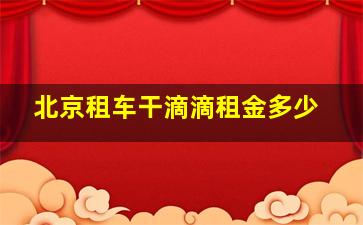 北京租车干滴滴租金多少