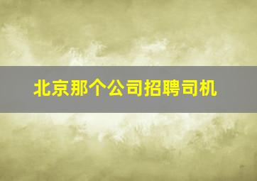 北京那个公司招聘司机