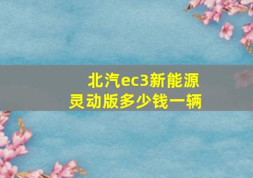 北汽ec3新能源灵动版多少钱一辆