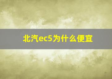 北汽ec5为什么便宜