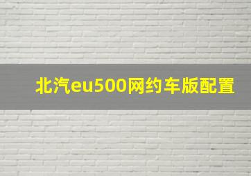 北汽eu500网约车版配置