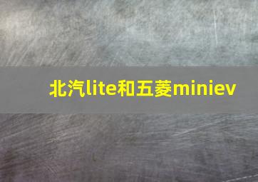 北汽lite和五菱miniev