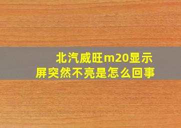 北汽威旺m20显示屏突然不亮是怎么回事