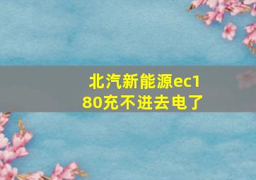 北汽新能源ec180充不进去电了