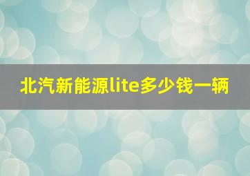 北汽新能源lite多少钱一辆