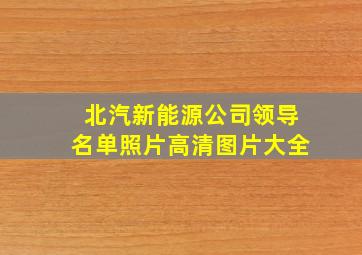 北汽新能源公司领导名单照片高清图片大全