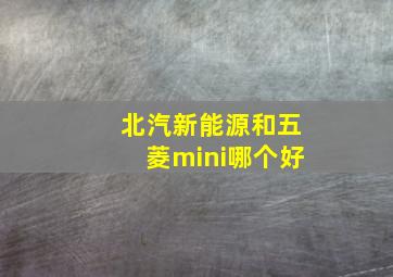 北汽新能源和五菱mini哪个好